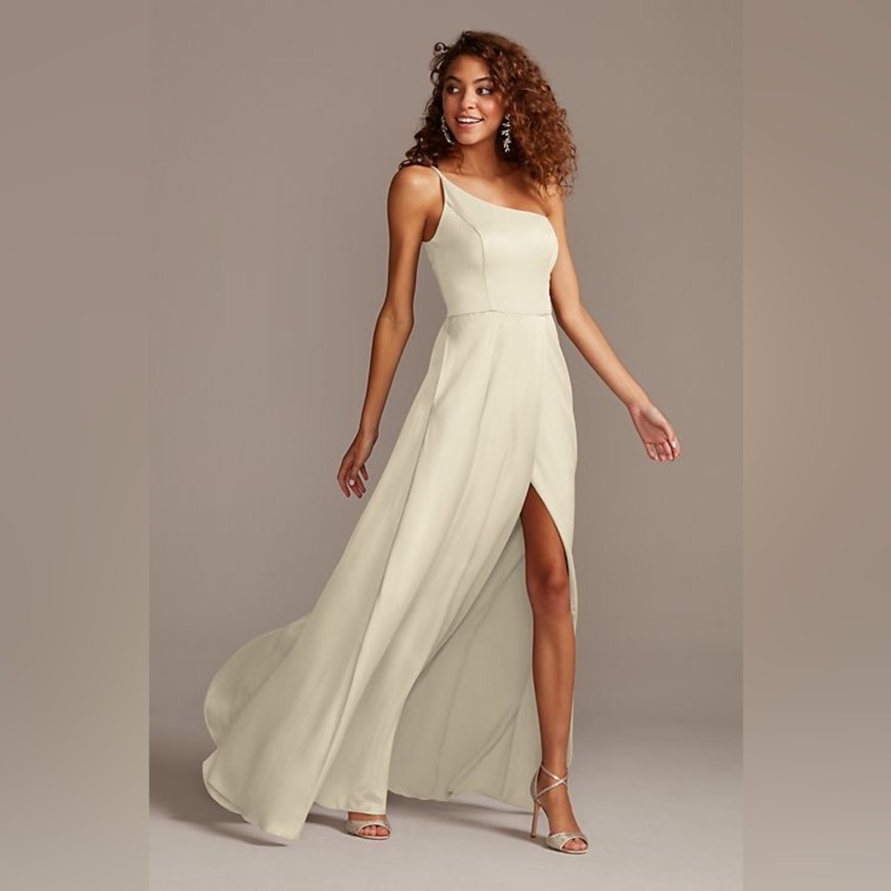 David’s Bridal Champagne Formal Dress